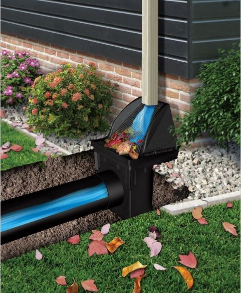downspout solution Downspout drain. Drainage install